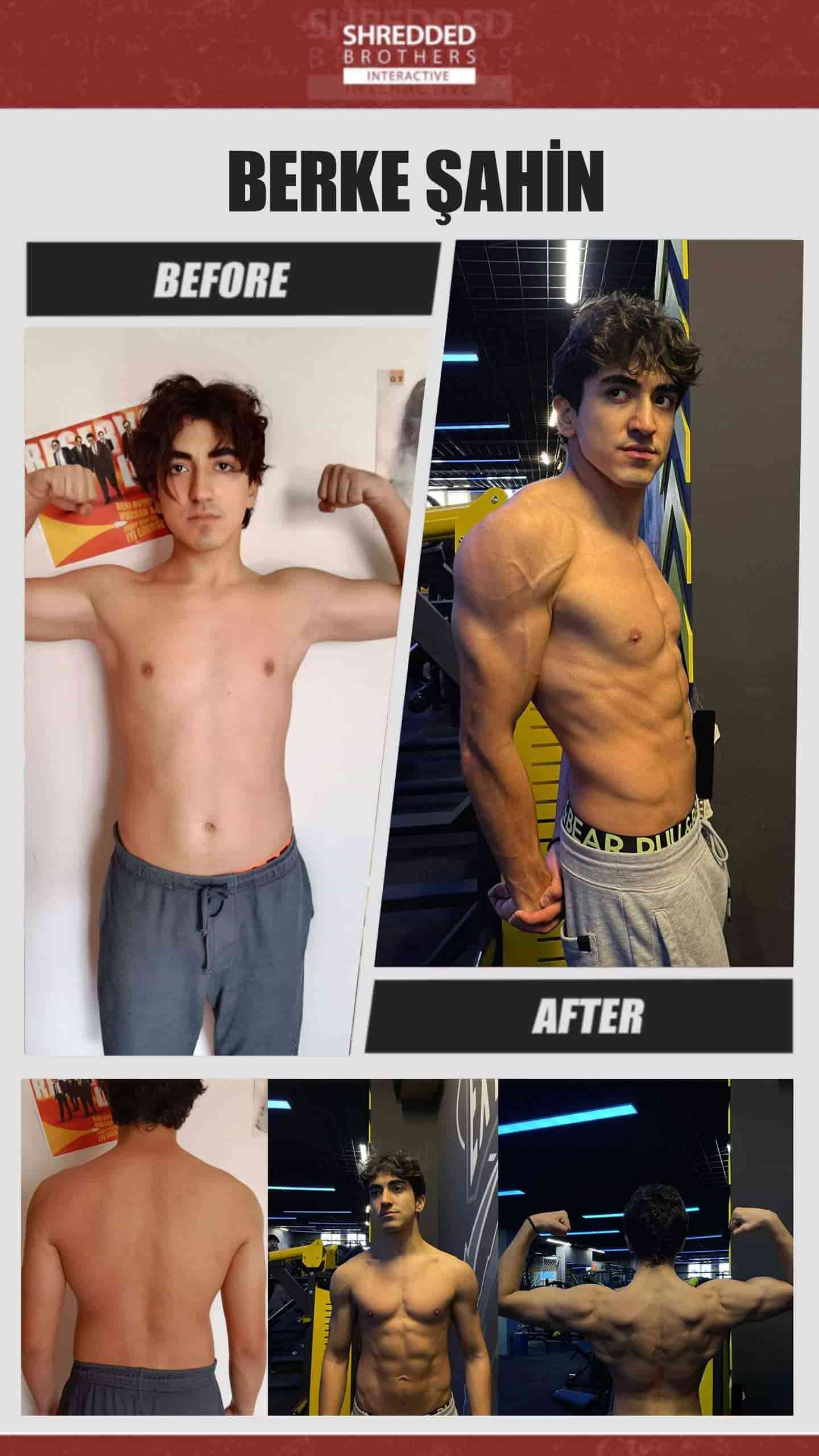 Before and after body transformation of an Idmanify member