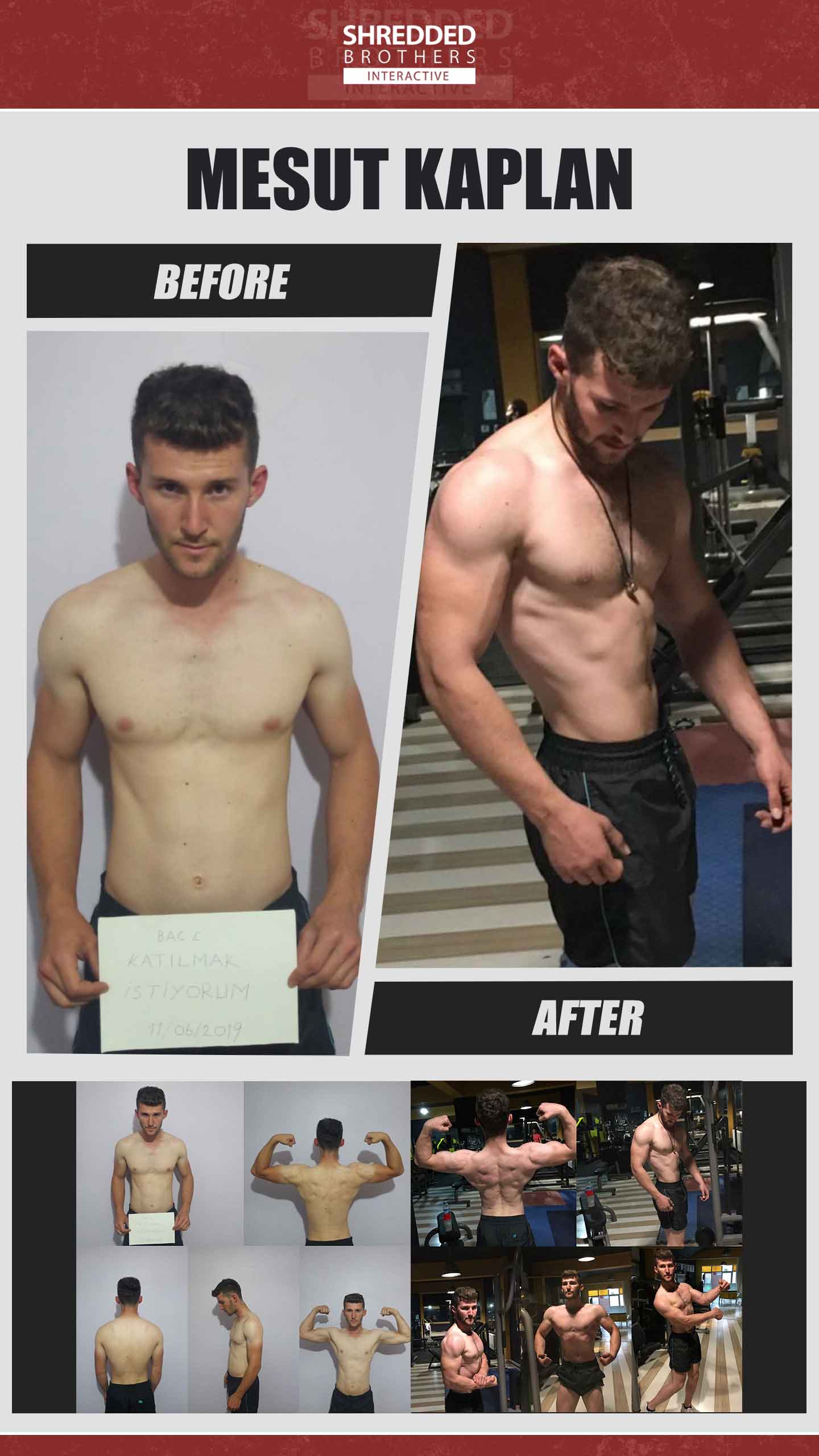Before and after body transformation of an Idmanify member