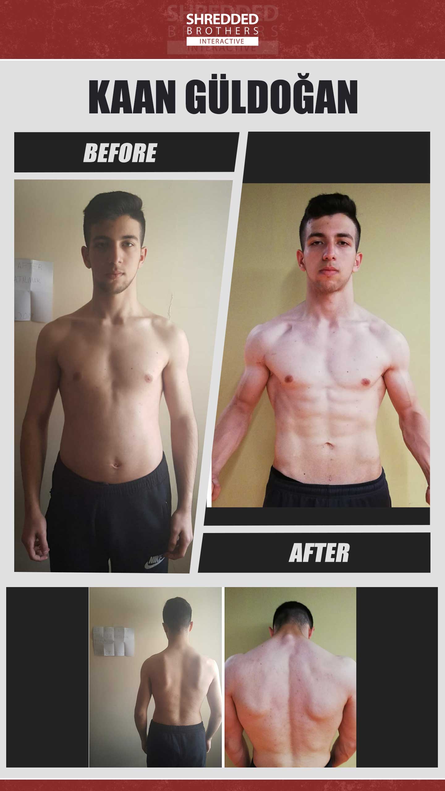 Before and after body transformation of an Idmanify member