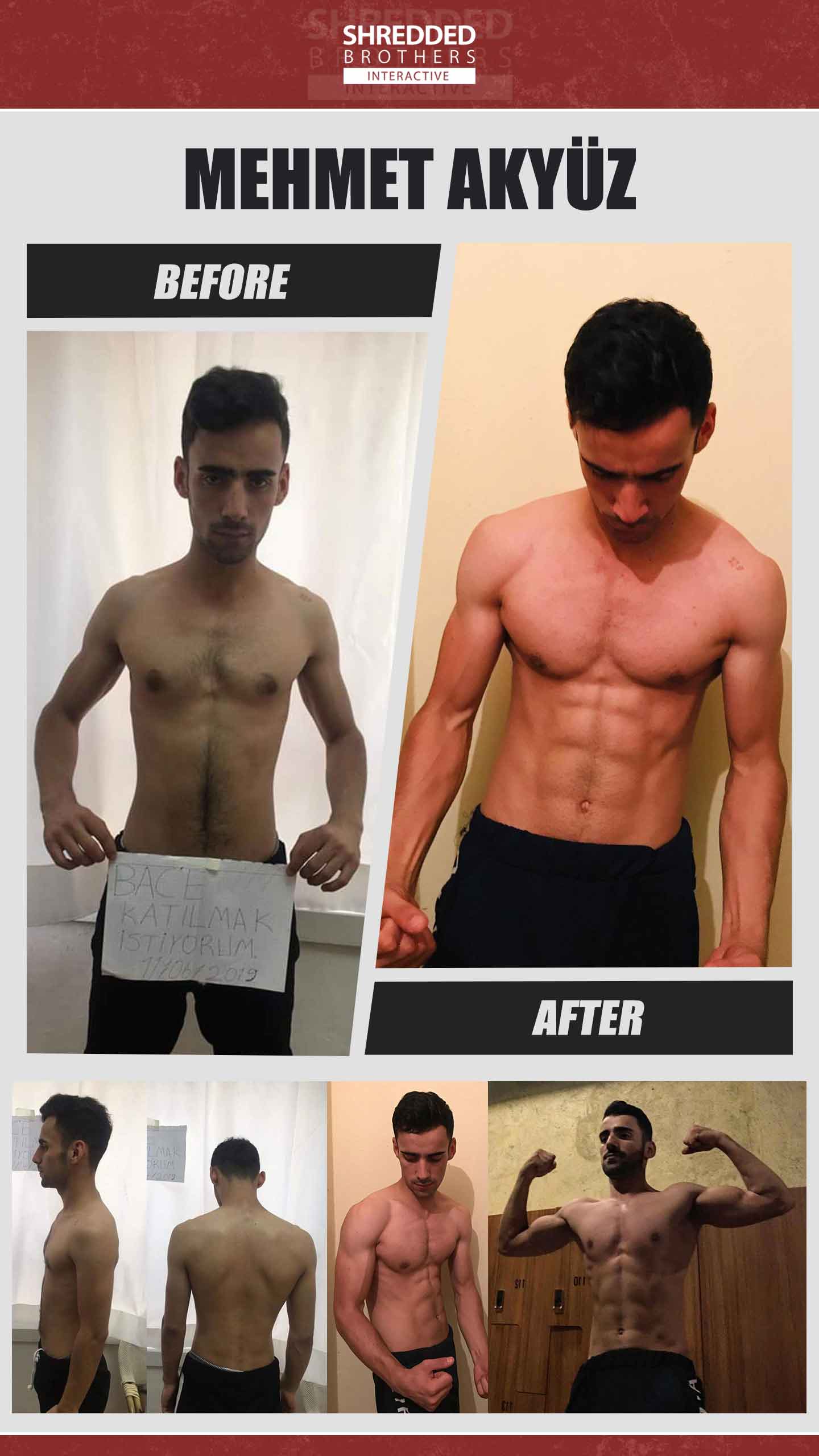Before and after body transformation of an Idmanify member