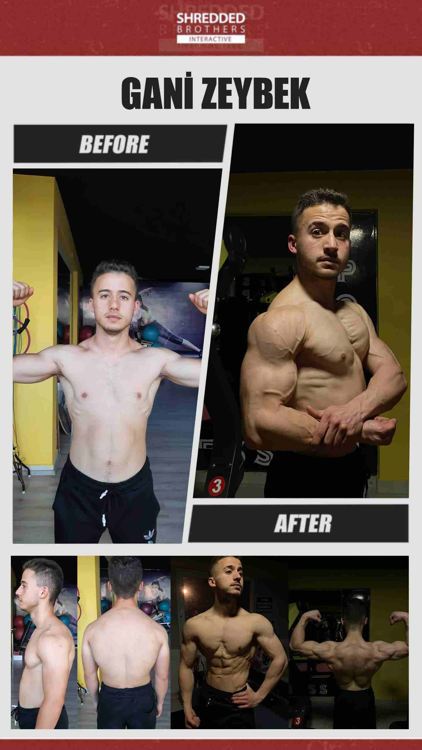 Before and after body transformation of an Idmanify member