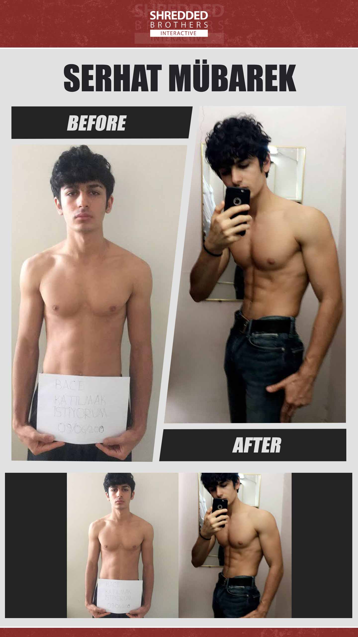 Before and after body transformation of an Idmanify member
