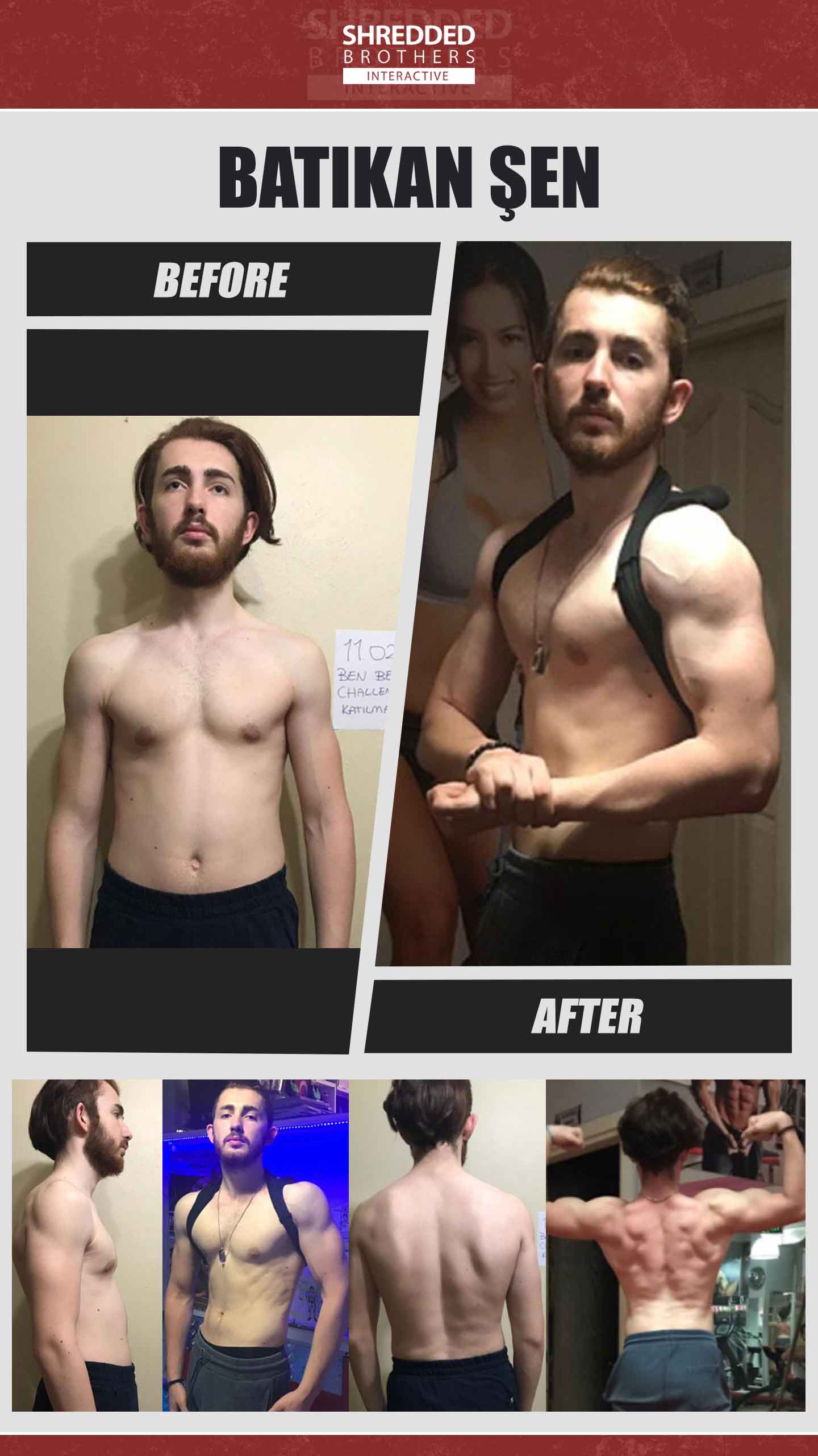 Before and after body transformation of an Idmanify member