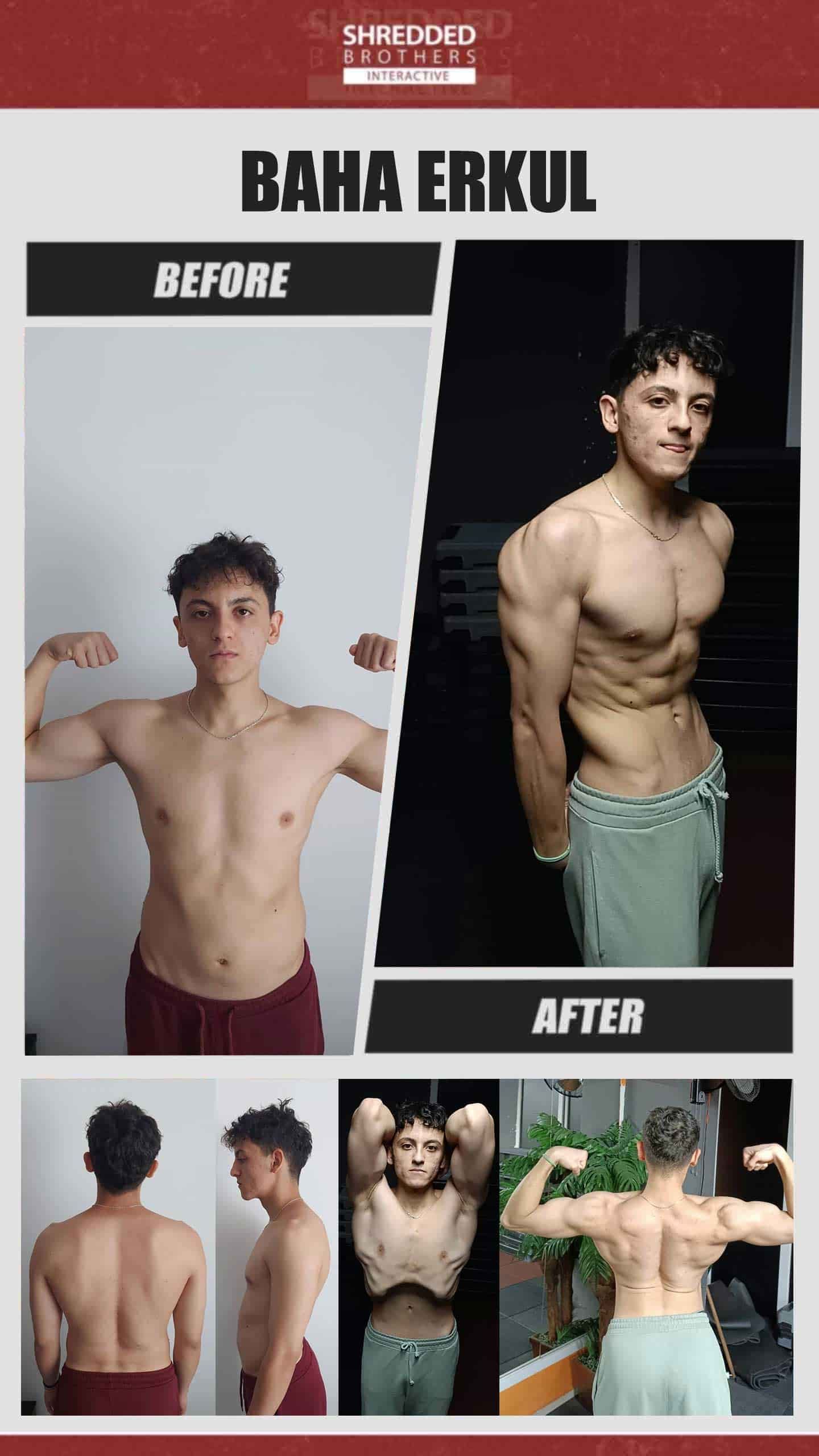 Before and after body transformation of an Idmanify member