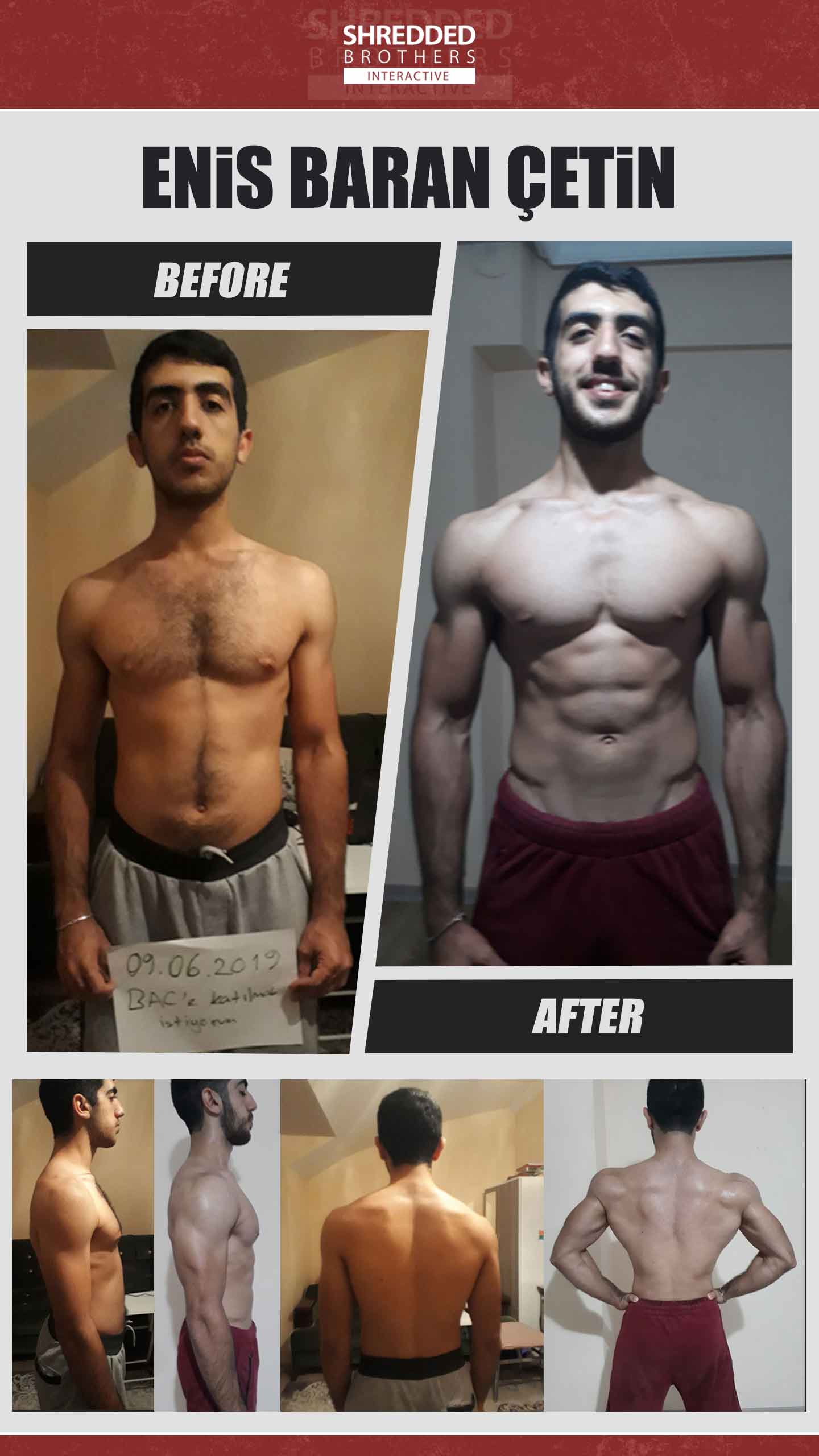 Before and after body transformation of an Idmanify member