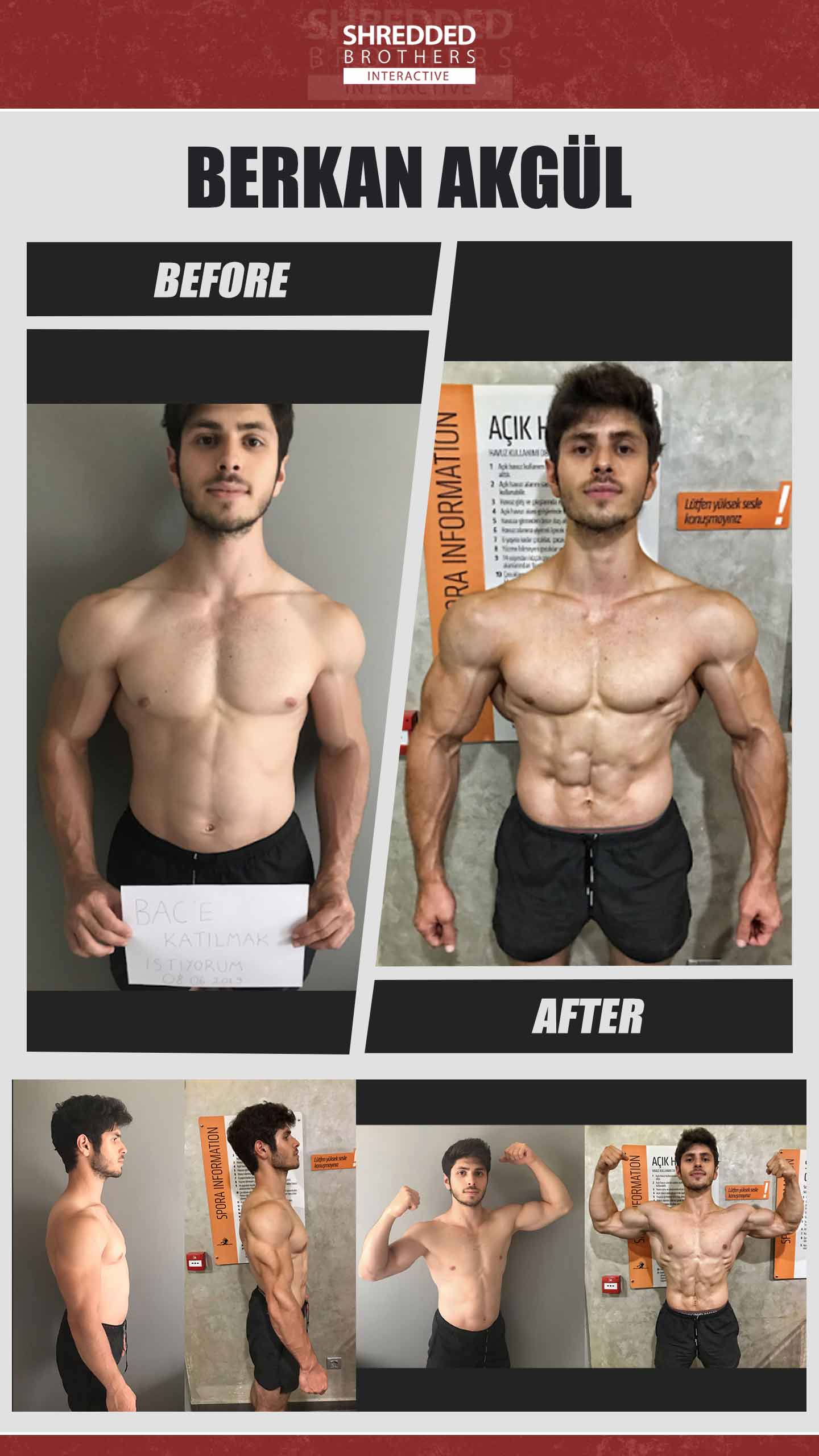 Before and after body transformation of an Idmanify member