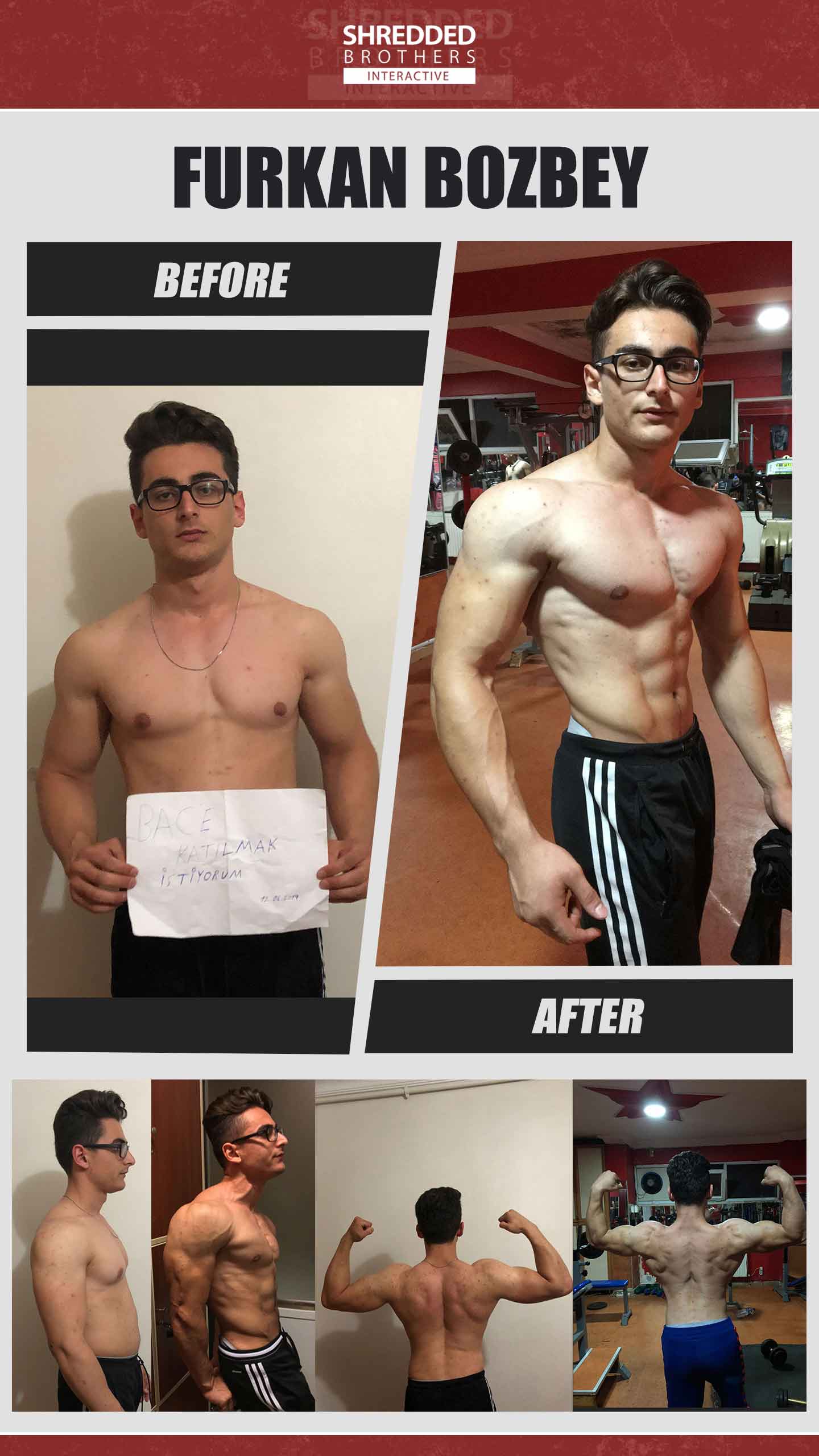 Before and after body transformation of an Idmanify member