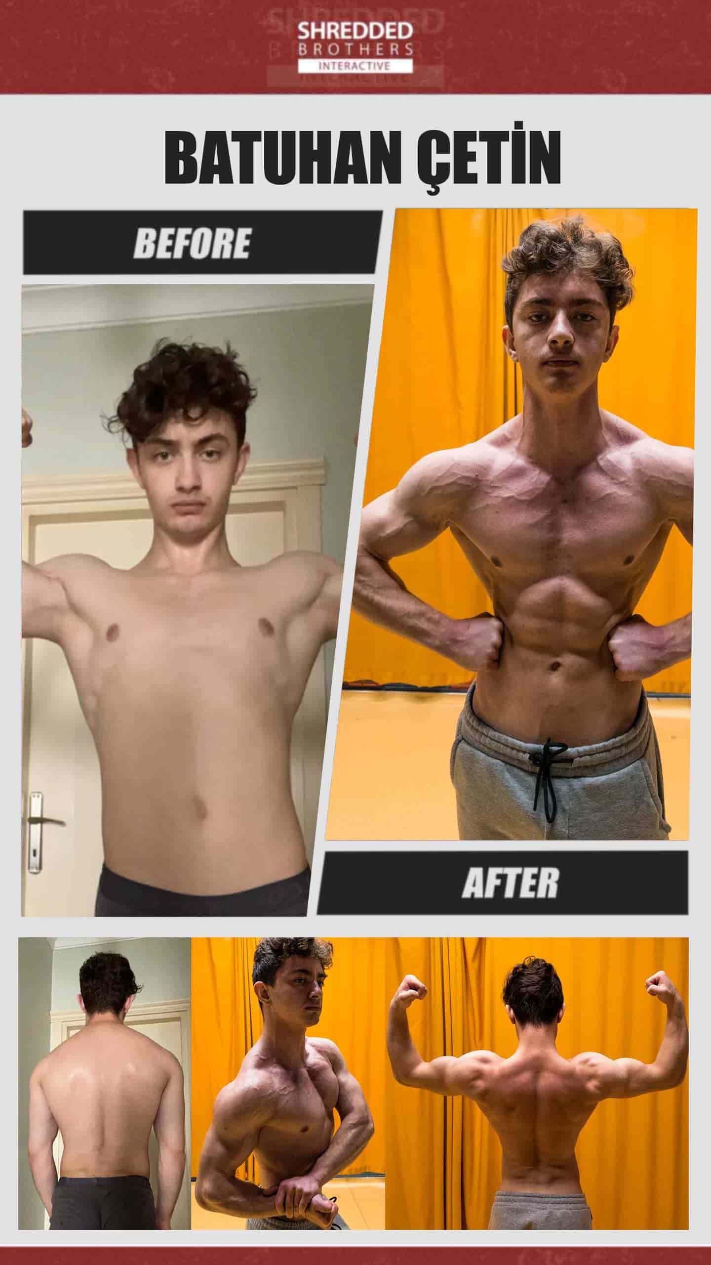 Before and after body transformation of an Idmanify member