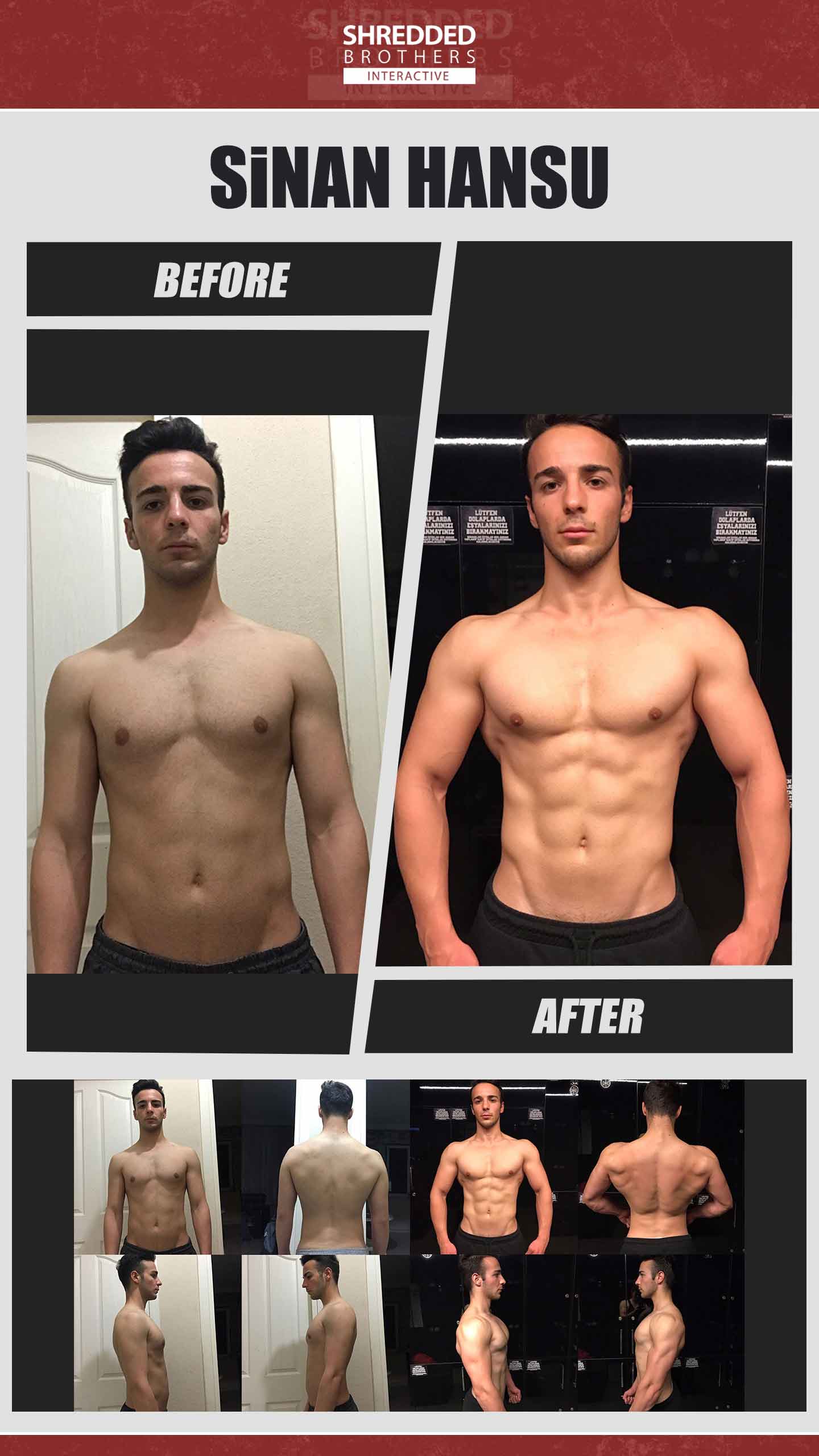 Before and after body transformation of an Idmanify member