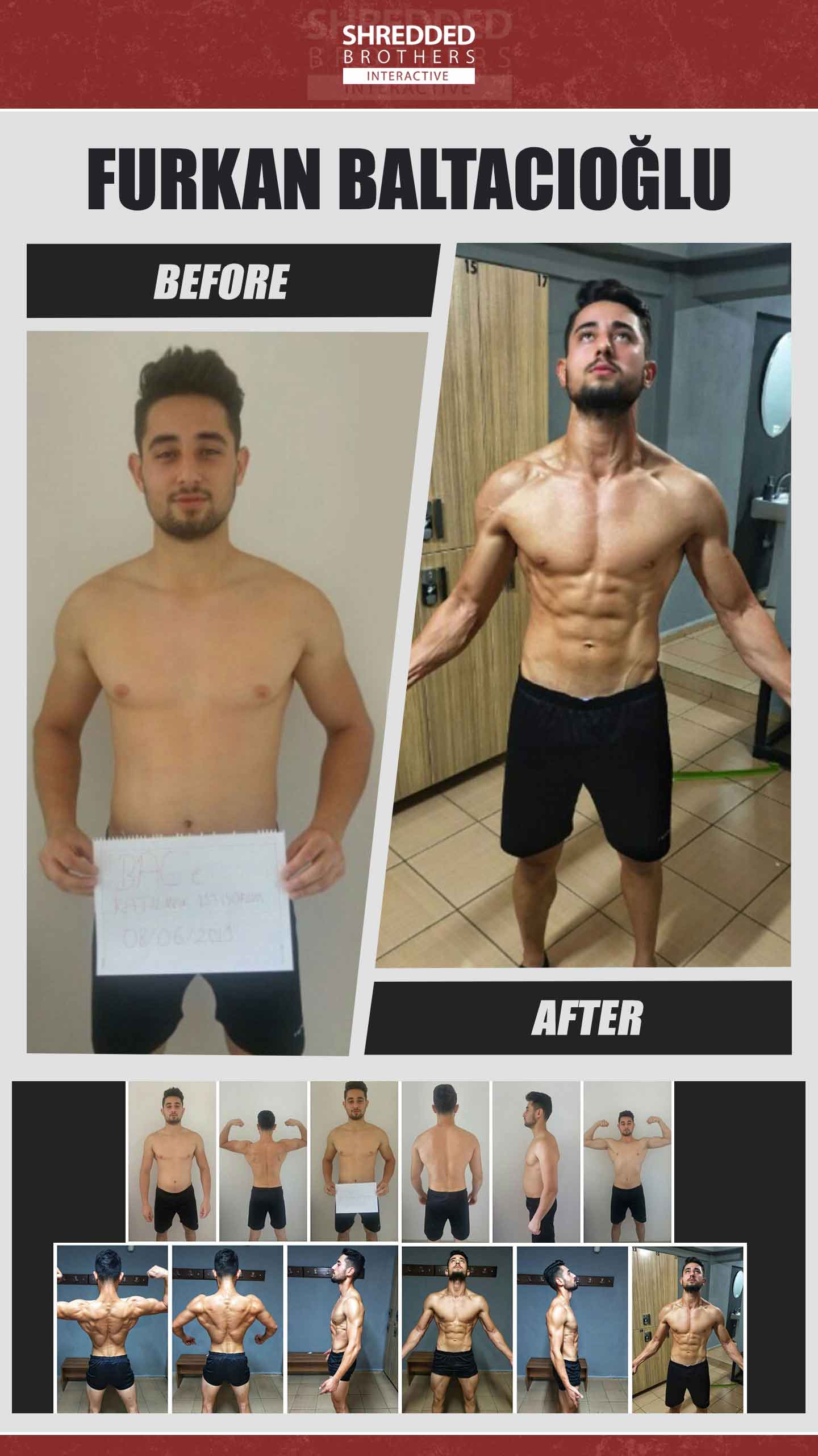 Before and after body transformation of an Idmanify member