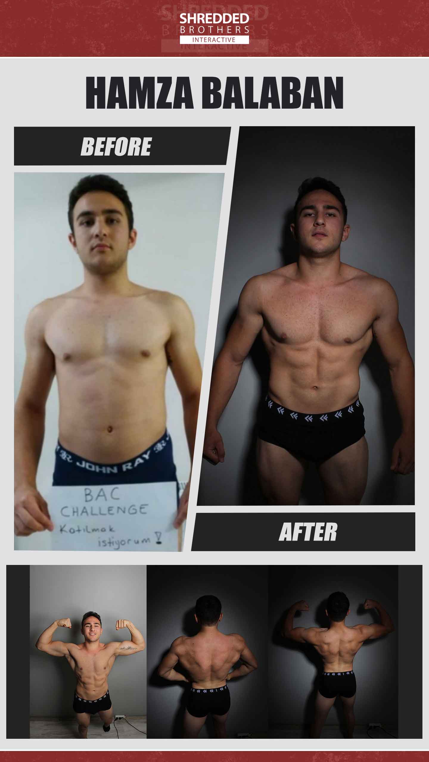 Before and after body transformation of an Idmanify member