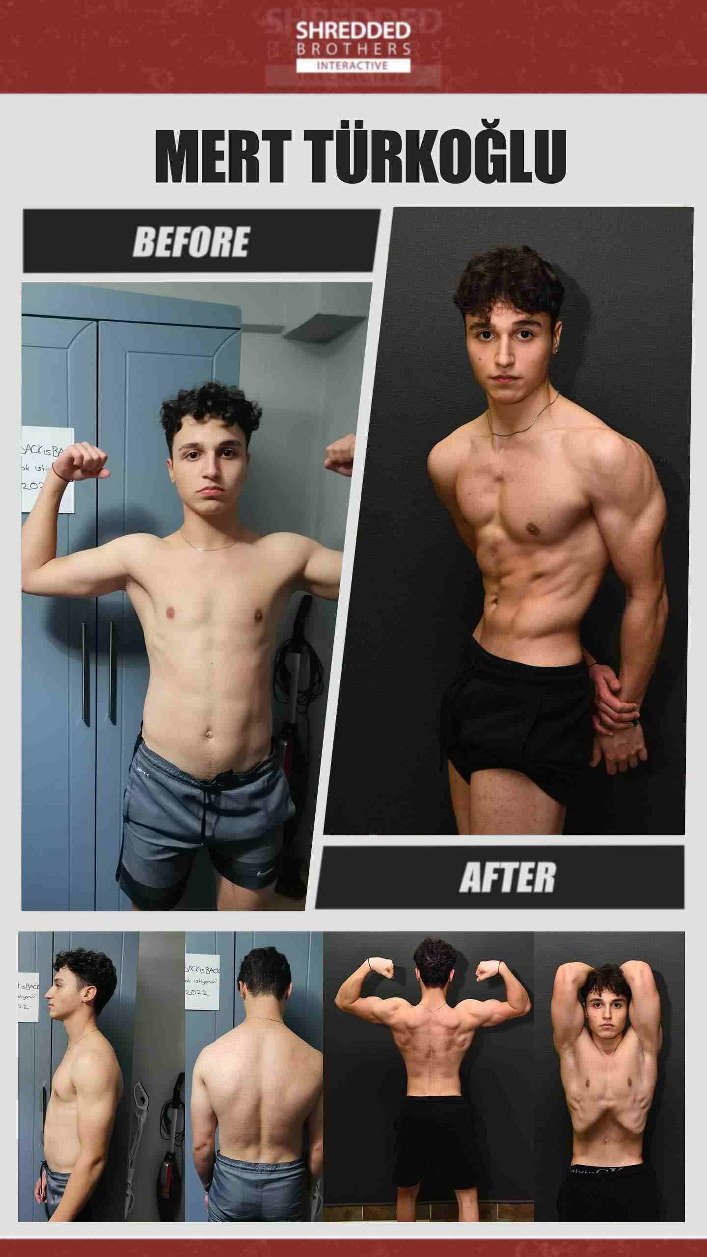Before and after body transformation of an Idmanify member