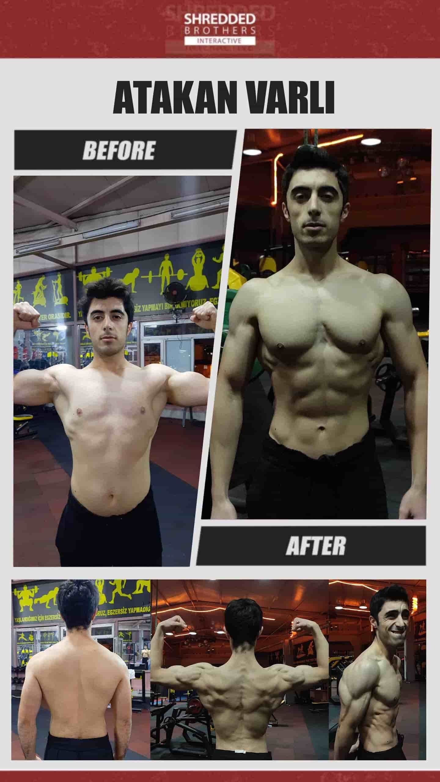 Before and after body transformation of an Idmanify member