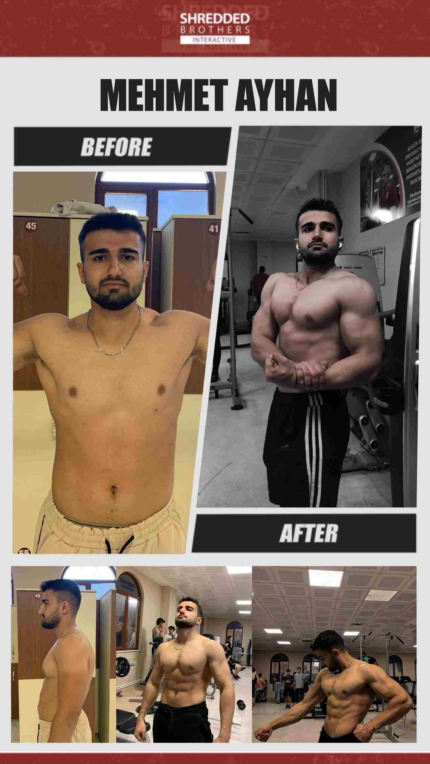 Before and after body transformation of an Idmanify member