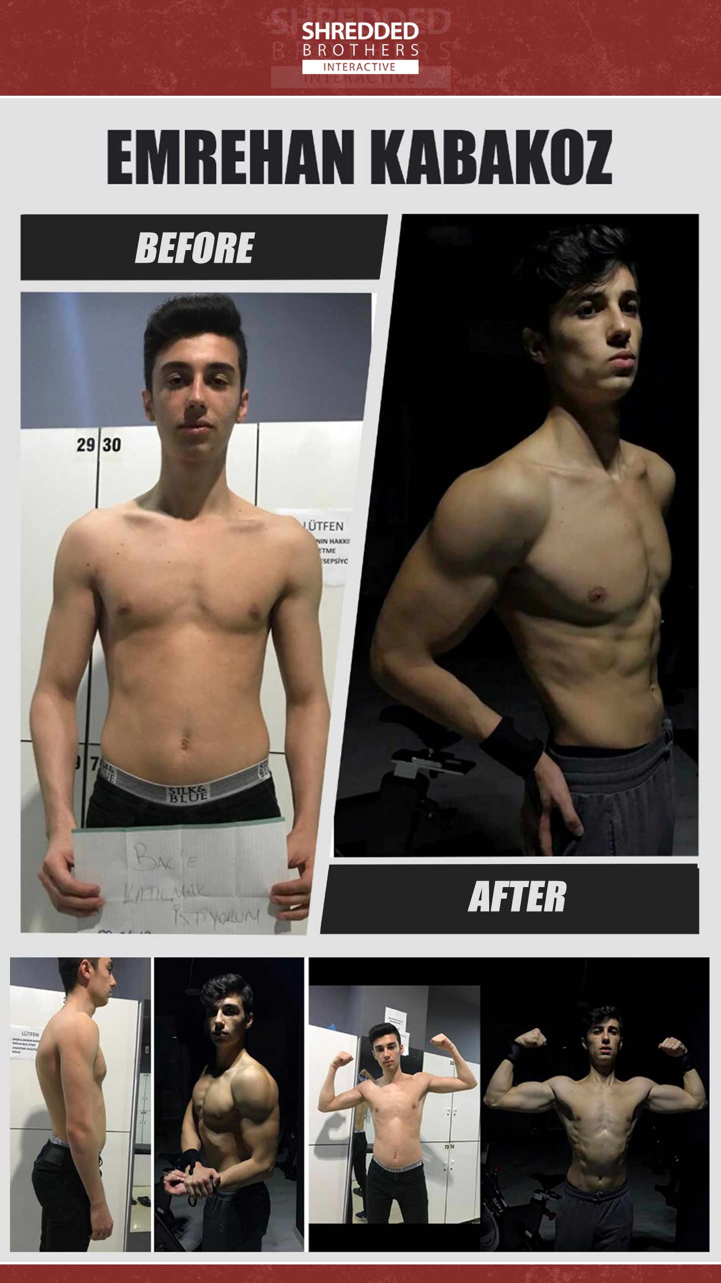 Before and after body transformation of an Idmanify member