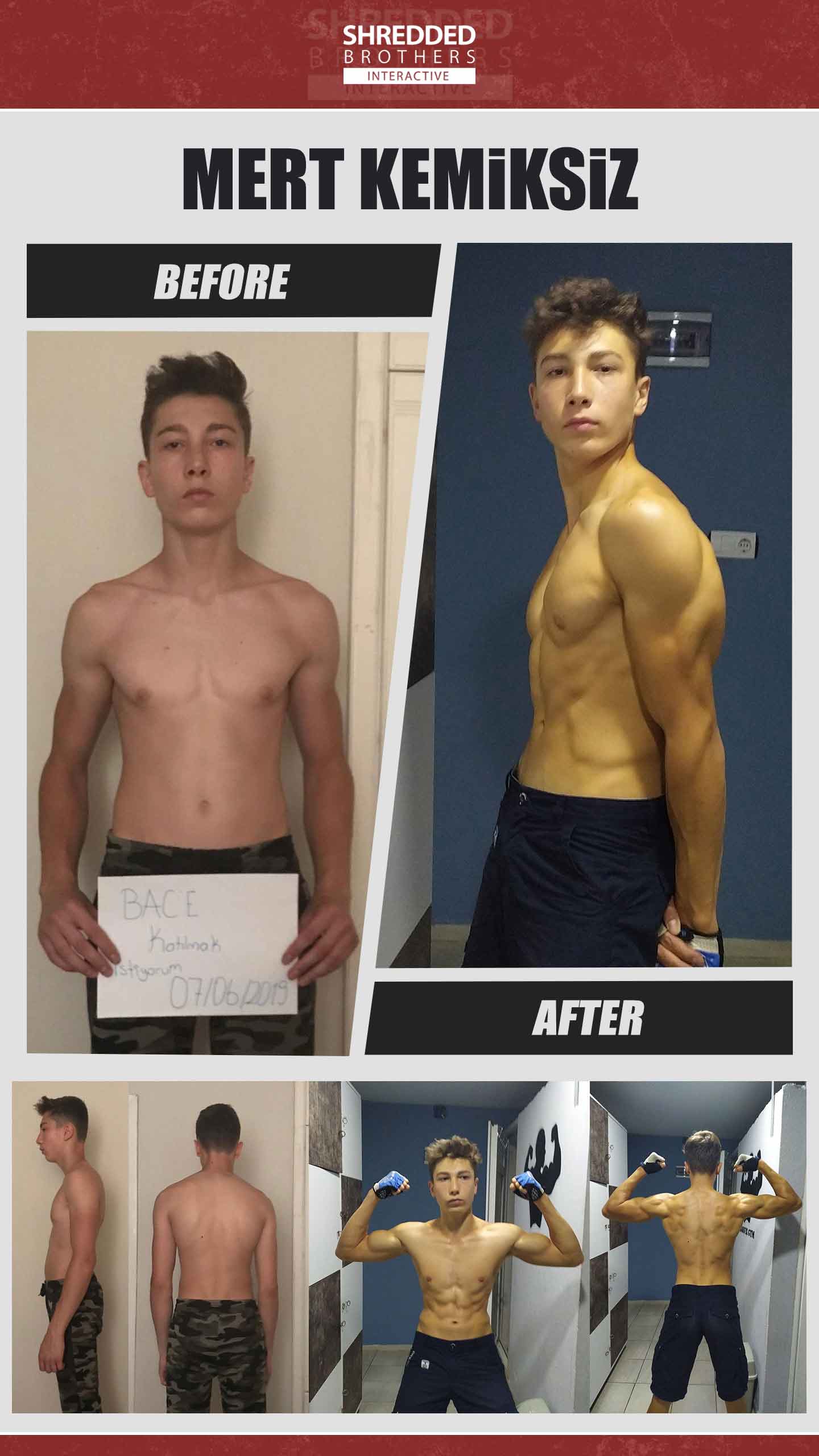 Before and after body transformation of an Idmanify member