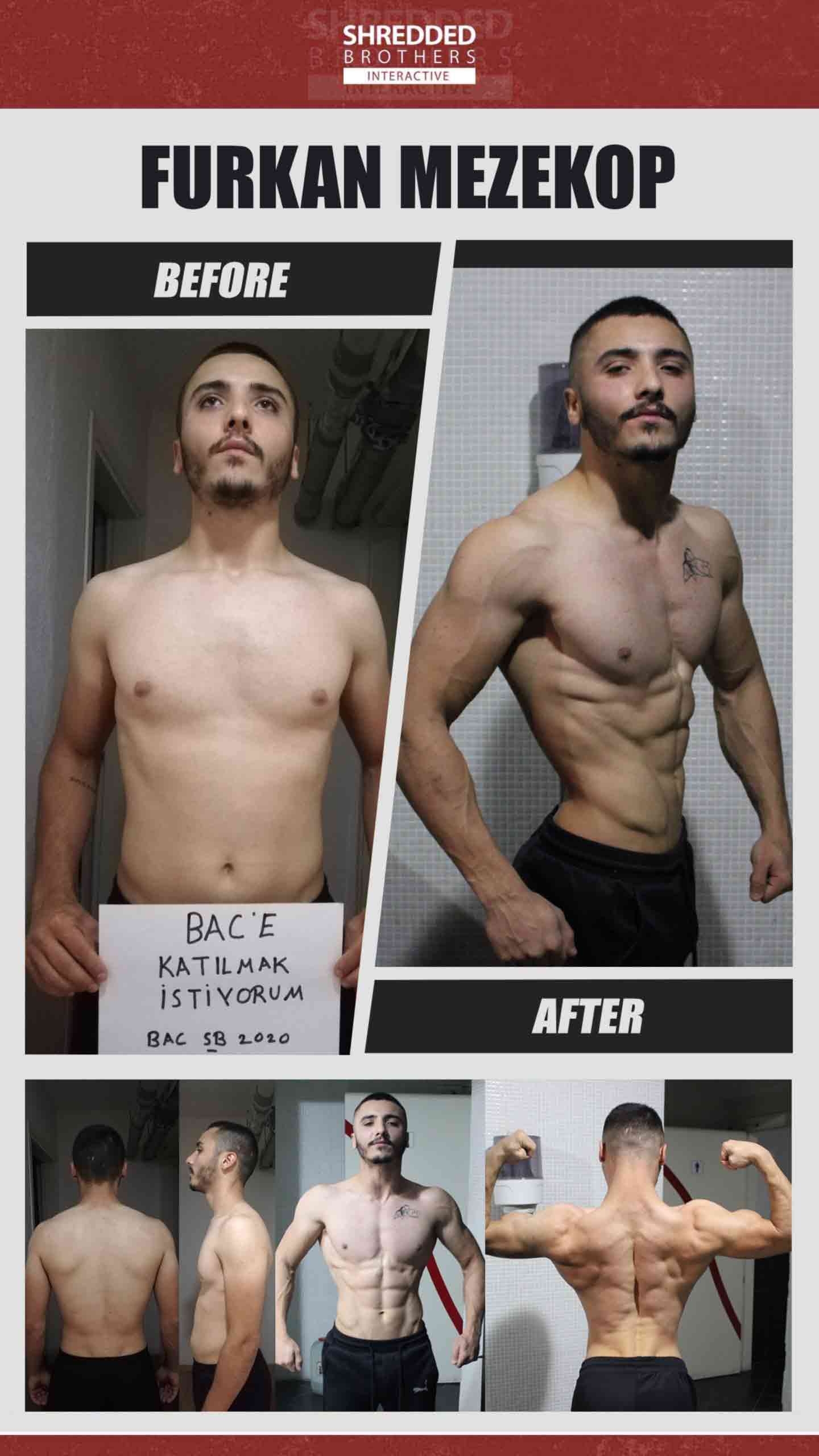 Before and after body transformation of an Idmanify member