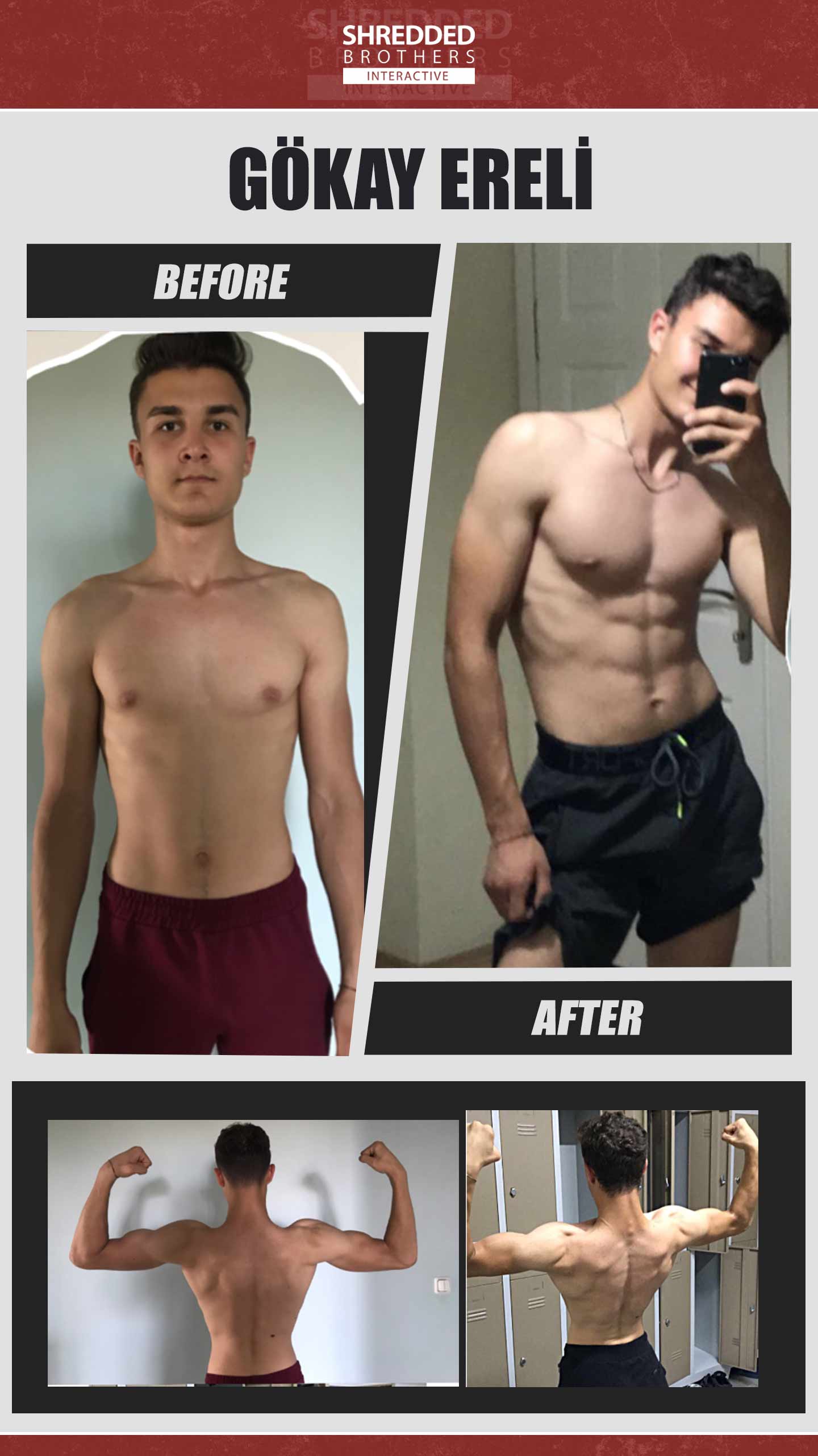 Before and after body transformation of an Idmanify member