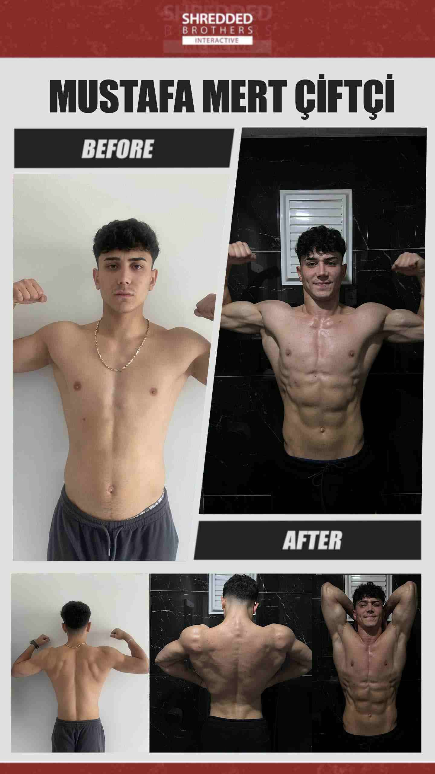 Before and after body transformation of an Idmanify member