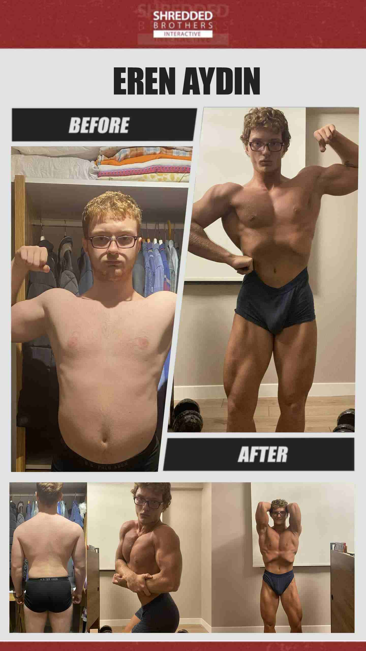 Before and after body transformation of an Idmanify member