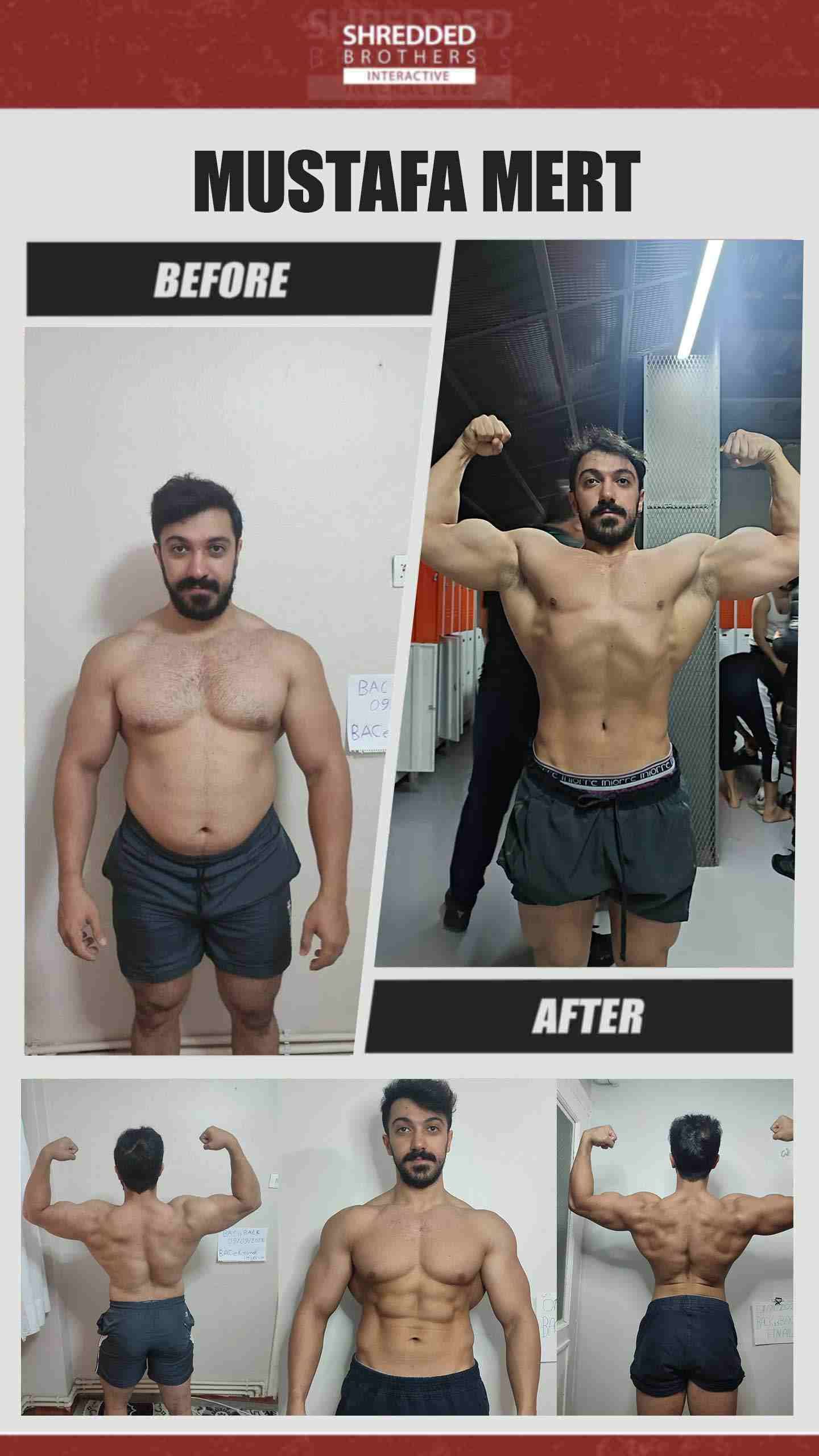 Before and after body transformation of an Idmanify member