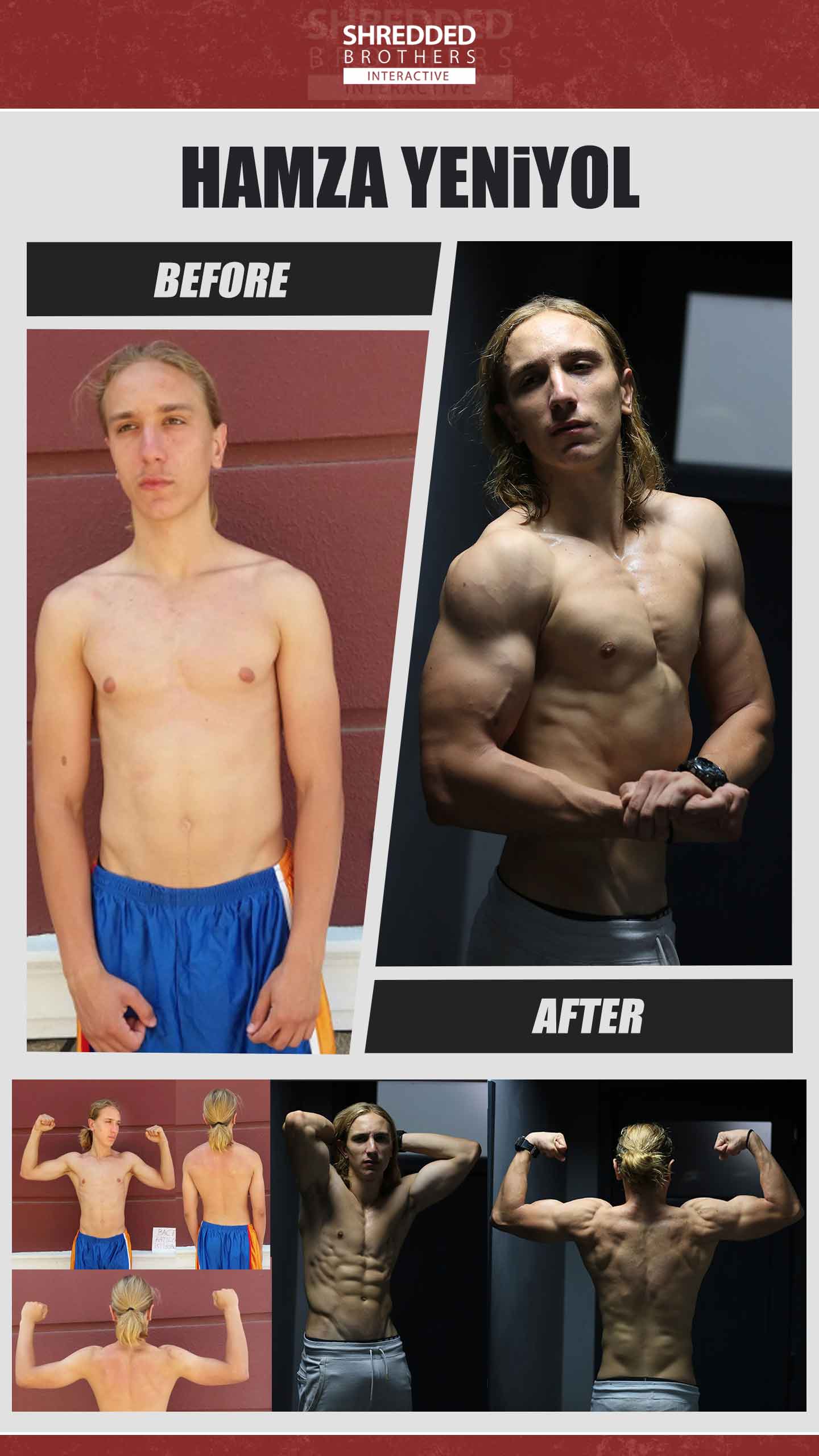 Before and after body transformation of an Idmanify member