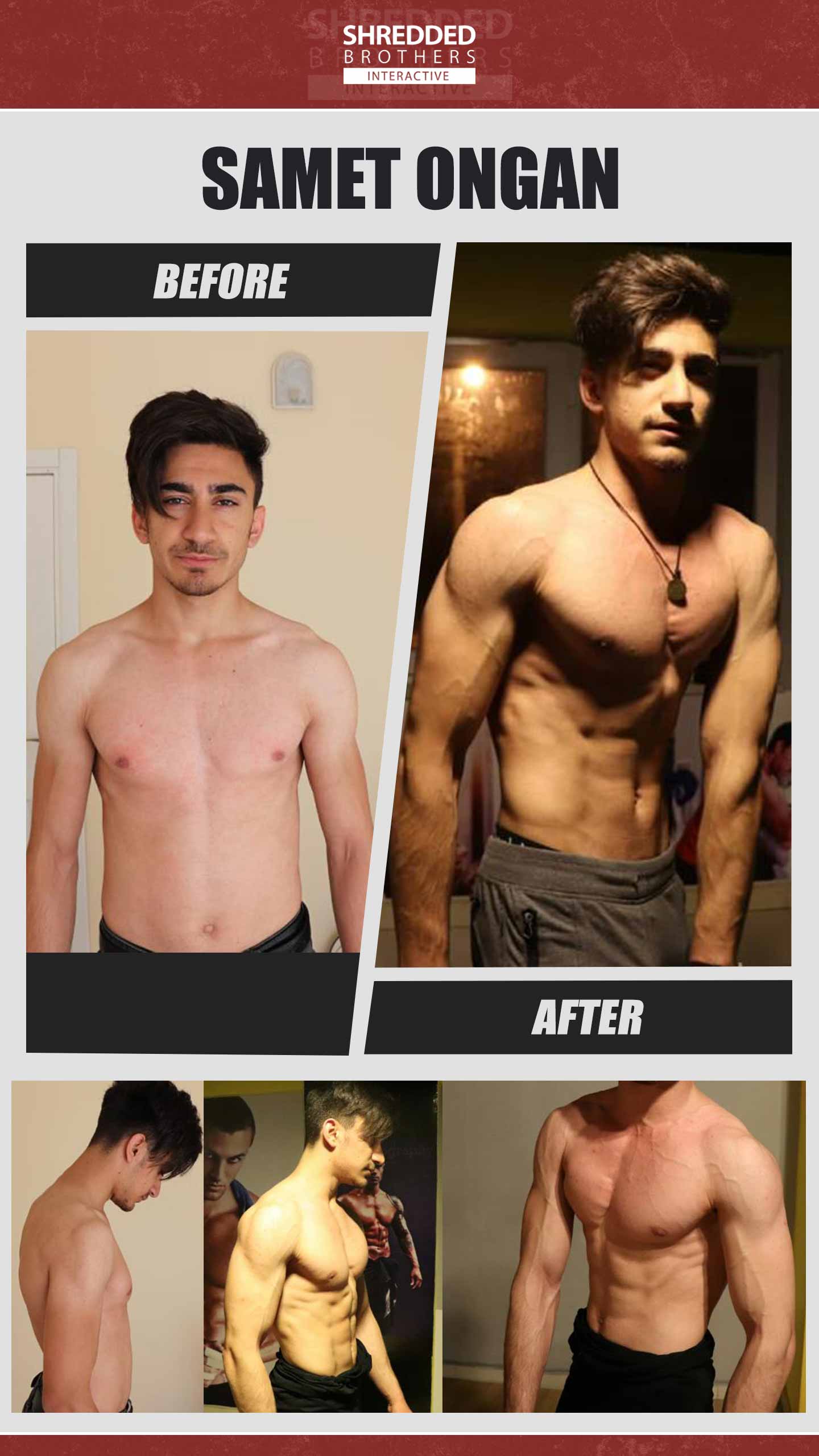 Before and after body transformation of an Idmanify member