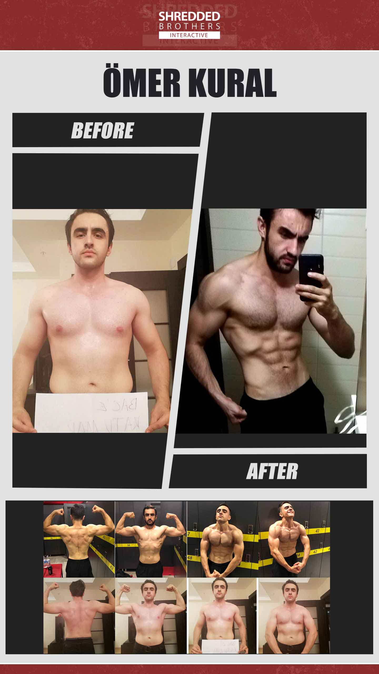 Before and after body transformation of an Idmanify member
