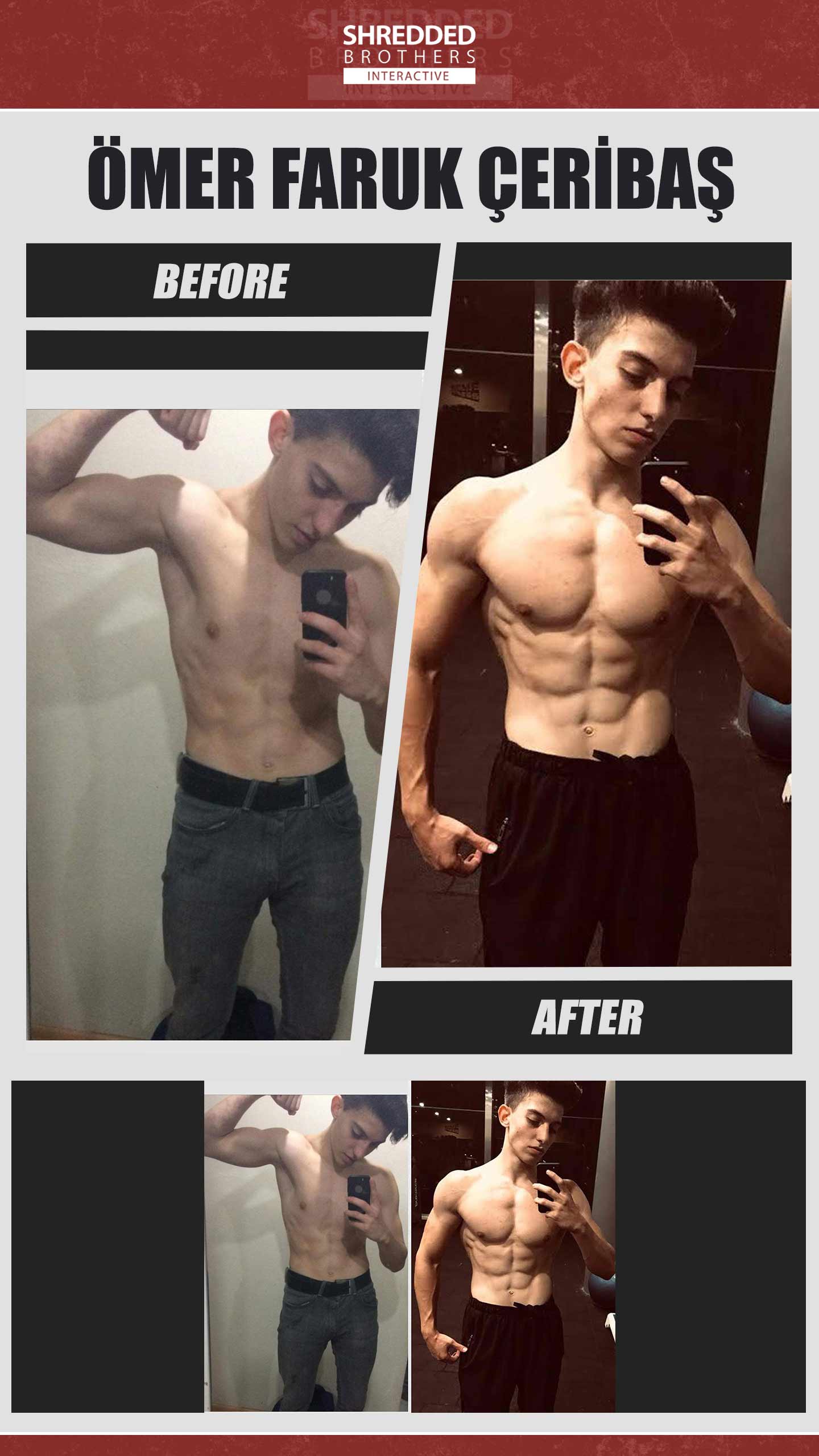 Before and after body transformation of an Idmanify member